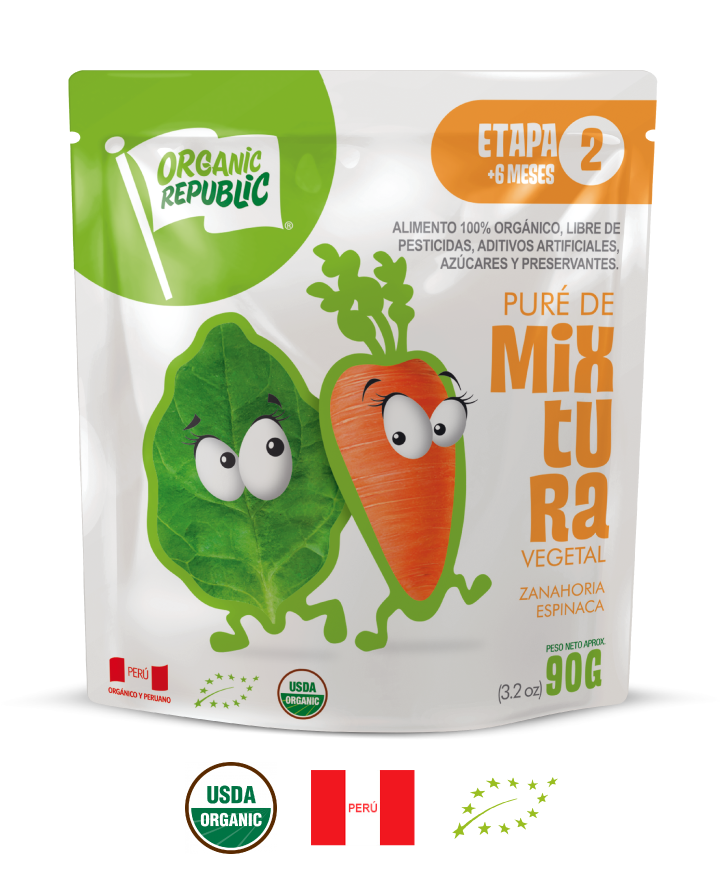 Puré De Zanahoria Y Espinca Orgánica - Usda Organic (1080x967), Png Download