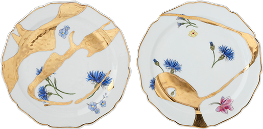 5" Side Plates - Blue And White Porcelain (523x257), Png Download