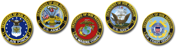 Us Military Vets Mc - Branches Of Military Seals (760x190), Png Download