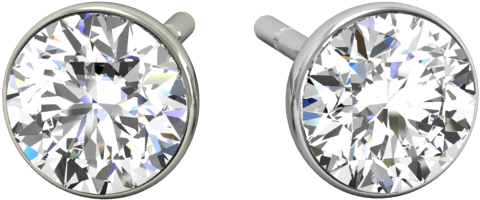 Pendiente Twins Vulcano Sin Orla En Oro Blanco - Pendiente De Diamante Hombre (600x600), Png Download
