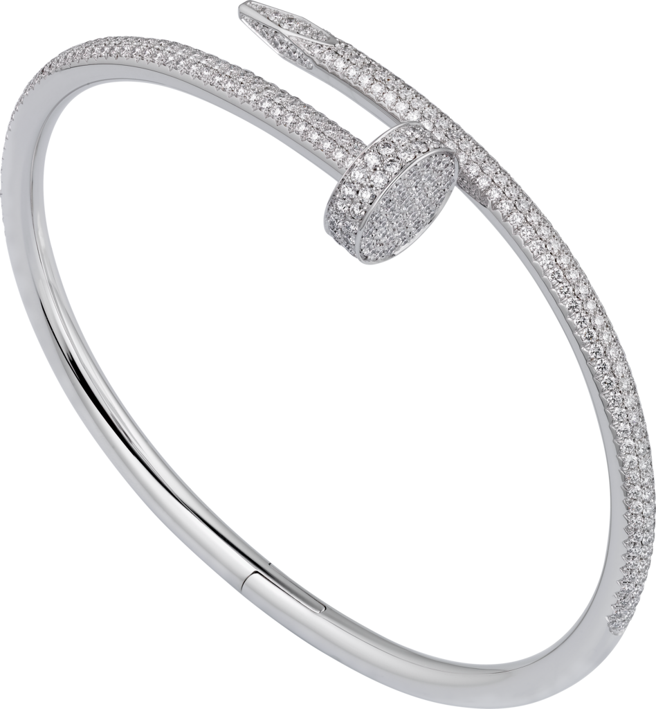 Pulsera Juste Un Clouoro Blanco, Diamantes - Cartier Juste Un Clou Full Diamond (948x1024), Png Download