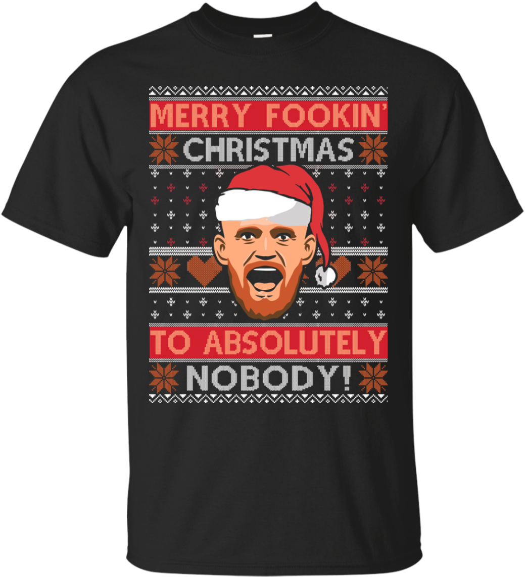 Conor Mcgregor Merry Fookin Christmas To Absolutely - Senna T Shirt (1155x1155), Png Download