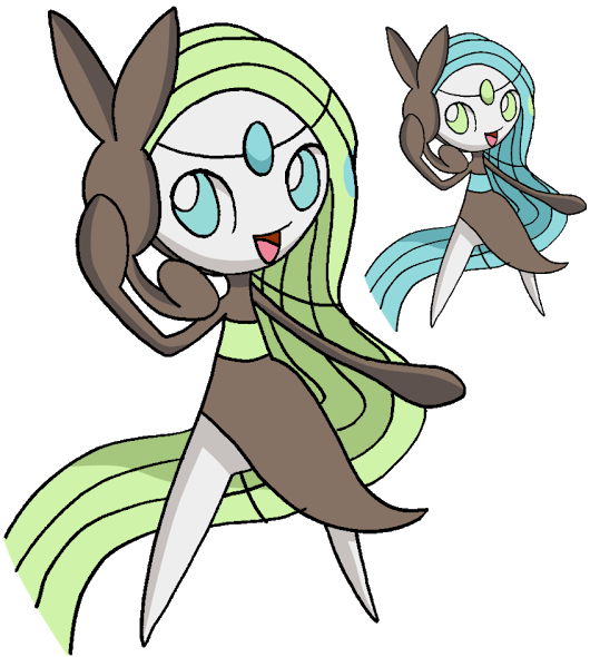 Photo - Meloetta Vs Shiny Meloetta (530x590), Png Download