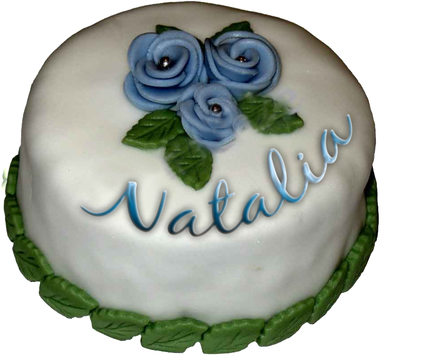 Rosaazulnatalia - Torta Con Nombre Natalia (1023x861), Png Download