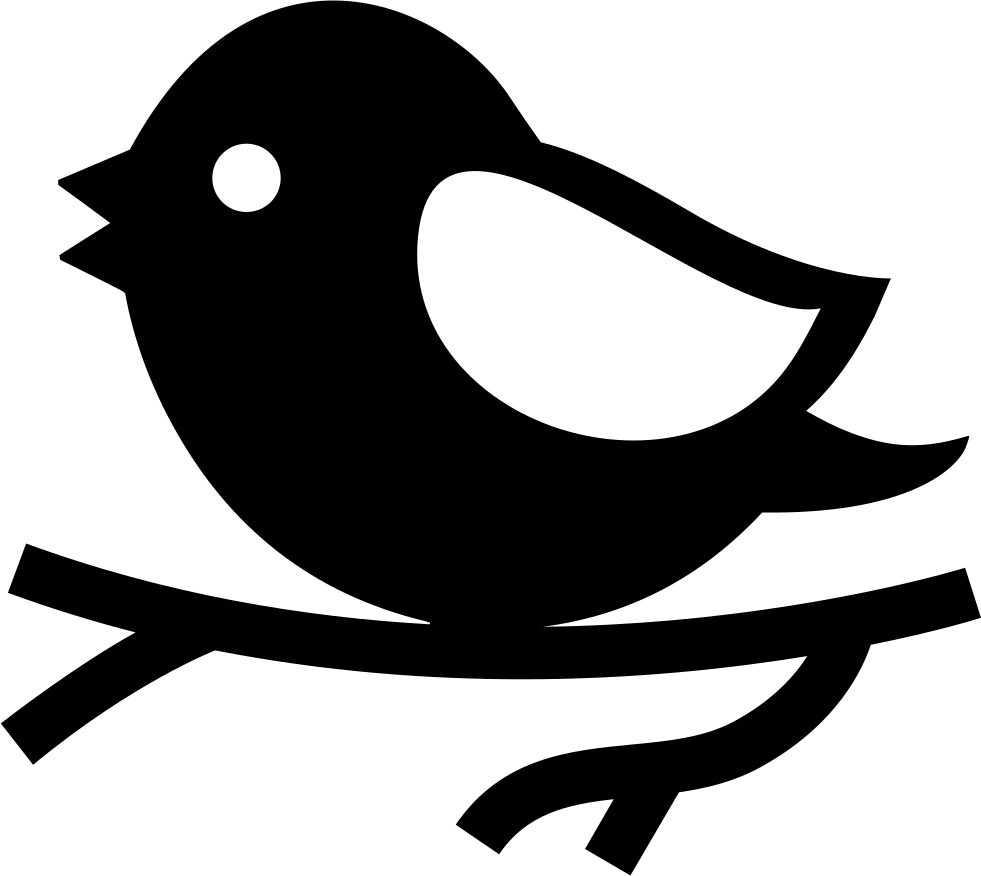 Bird Icon Png - Bird On Branch Icon (981x876), Png Download