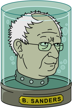 Futurama Bernie Sanders (344x500), Png Download