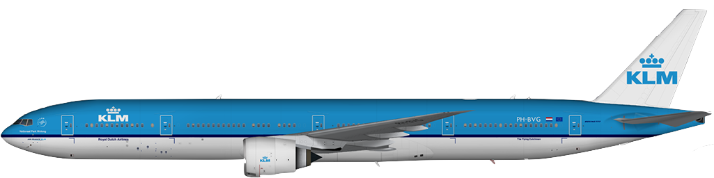 The 777 300er Has A Maximum Range Of 9,004 Nautical - Klm (1024x275), Png Download