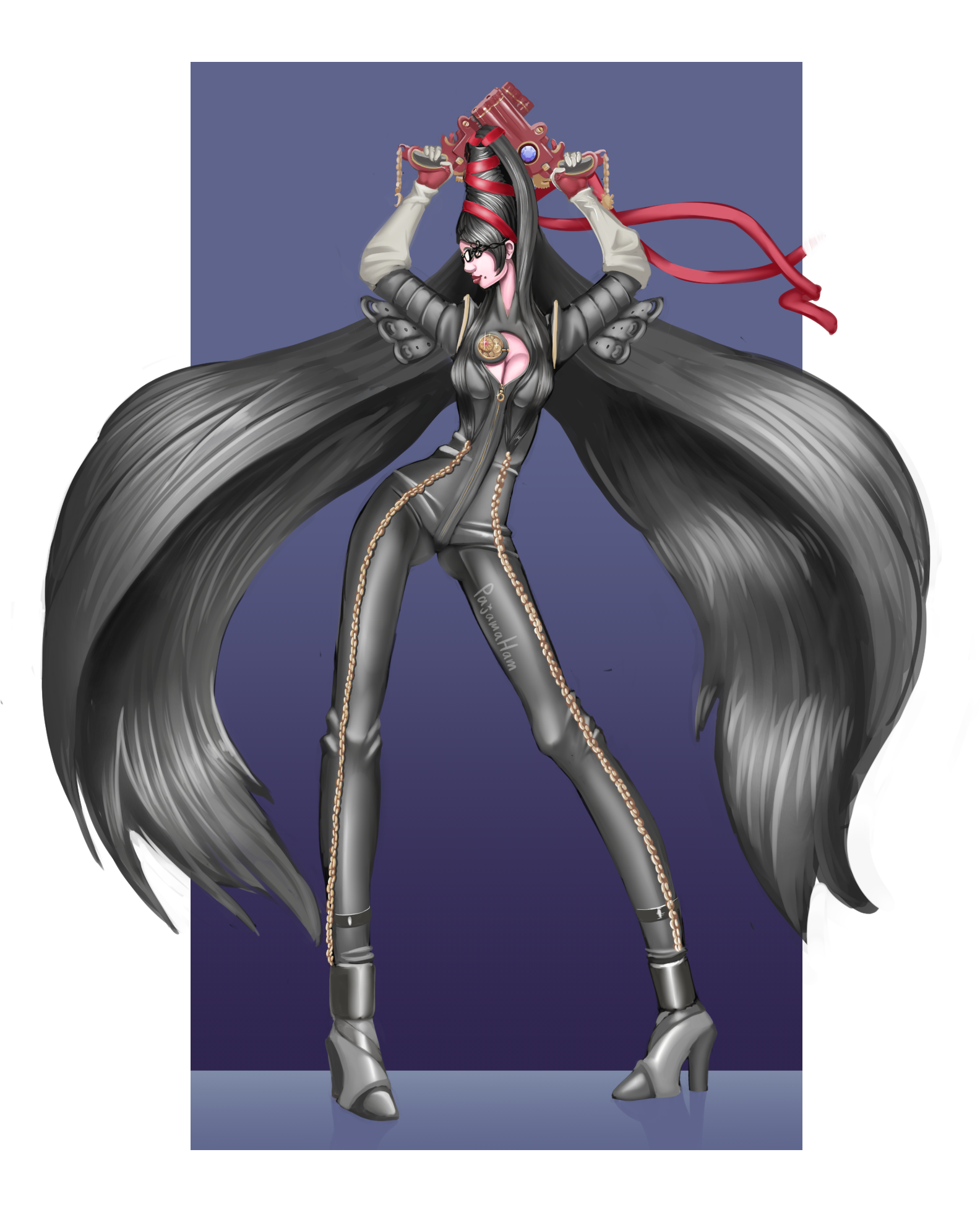 Author Comments - Bayonetta's Long Hair (1584x1958), Png Download