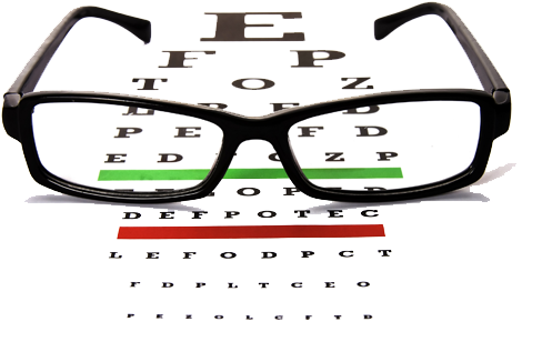 Vsp 2017 - Eye Chart With Glasses (530x400), Png Download