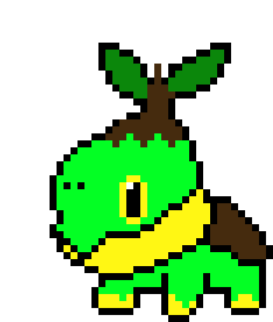 Turtwig - Pokemon Pixel Turtwig (630x560), Png Download
