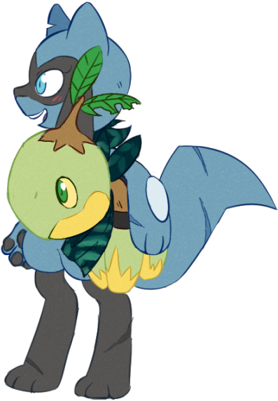 Riolu And Turtwig - Pokémon Mystery Dungeon (540x630), Png Download