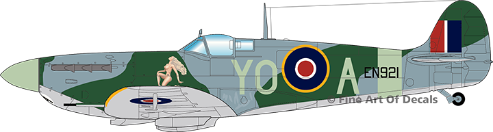 Although Not Ususally Conisdered The "main" Subject - Spitfire With Nose Art (720x193), Png Download