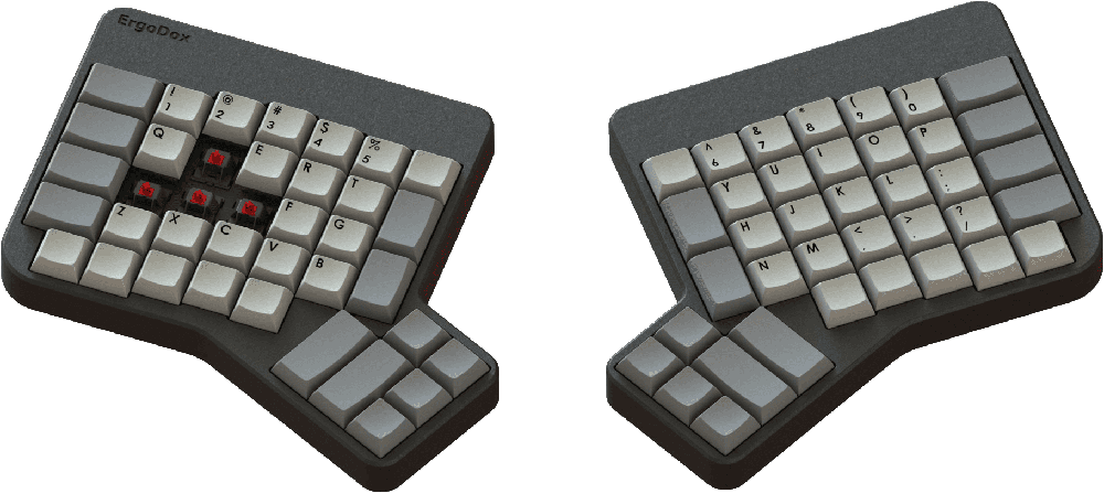 Ergodox - Ergodox Keyboard (1000x447), Png Download