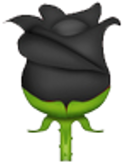Rose Black Png Emoji Ip Iphone Editpng - Black Rose Emoji Png (1024x1024), Png Download