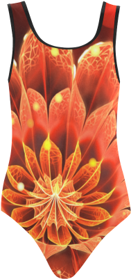Red Dahlia Fractal Flower With Beautiful Bokeh Vest - Flame (500x500), Png Download