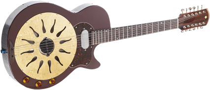 Reso Sun 12 String Electric Acoustic Resonator Guitar - 12 String Baritone Guitar (456x276), Png Download