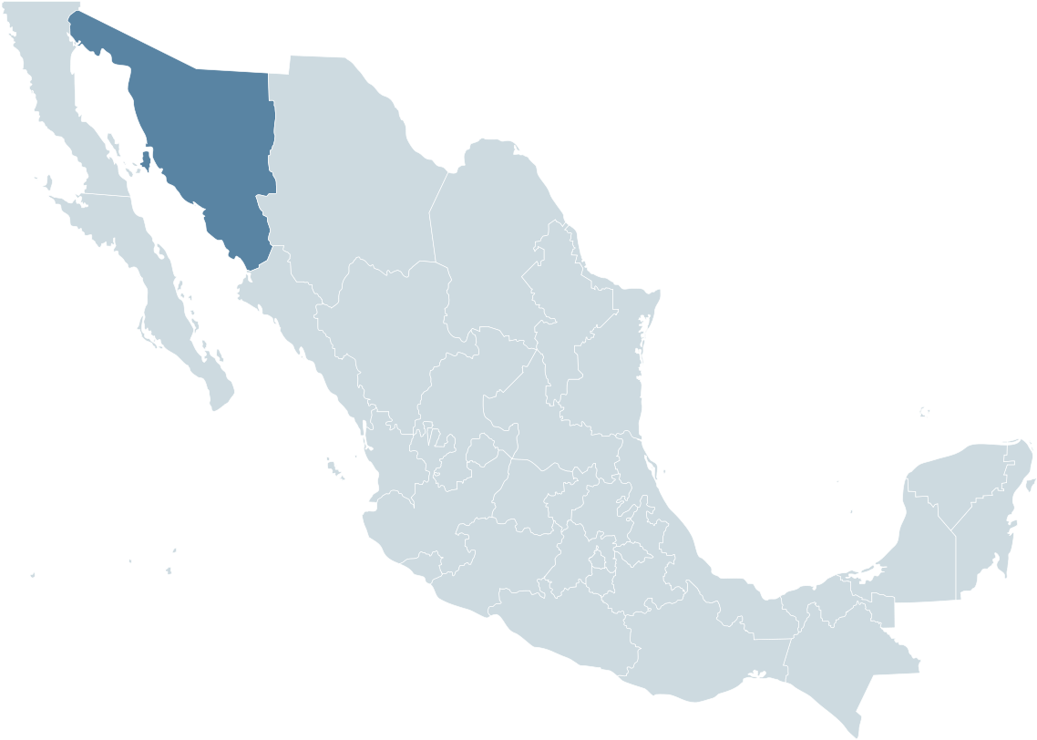 Municipalities Of Sonora (1200x816), Png Download