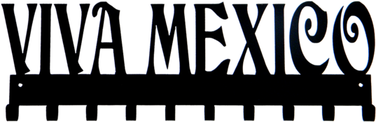 Viva Mexico Black 10 Hook Medal Display Hanger - Imagenes Png Viva Mexico (560x224), Png Download