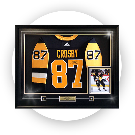 Sidney Crosby Signed Jesery In Display Frame - Hanson Brothers Slapshot Autographed Chiefs Blue Jersey (454x454), Png Download