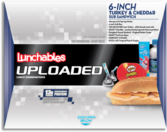 6-inch Turkey And Cheddar - Lunchables Uploaded Sub (599x479), Png Download