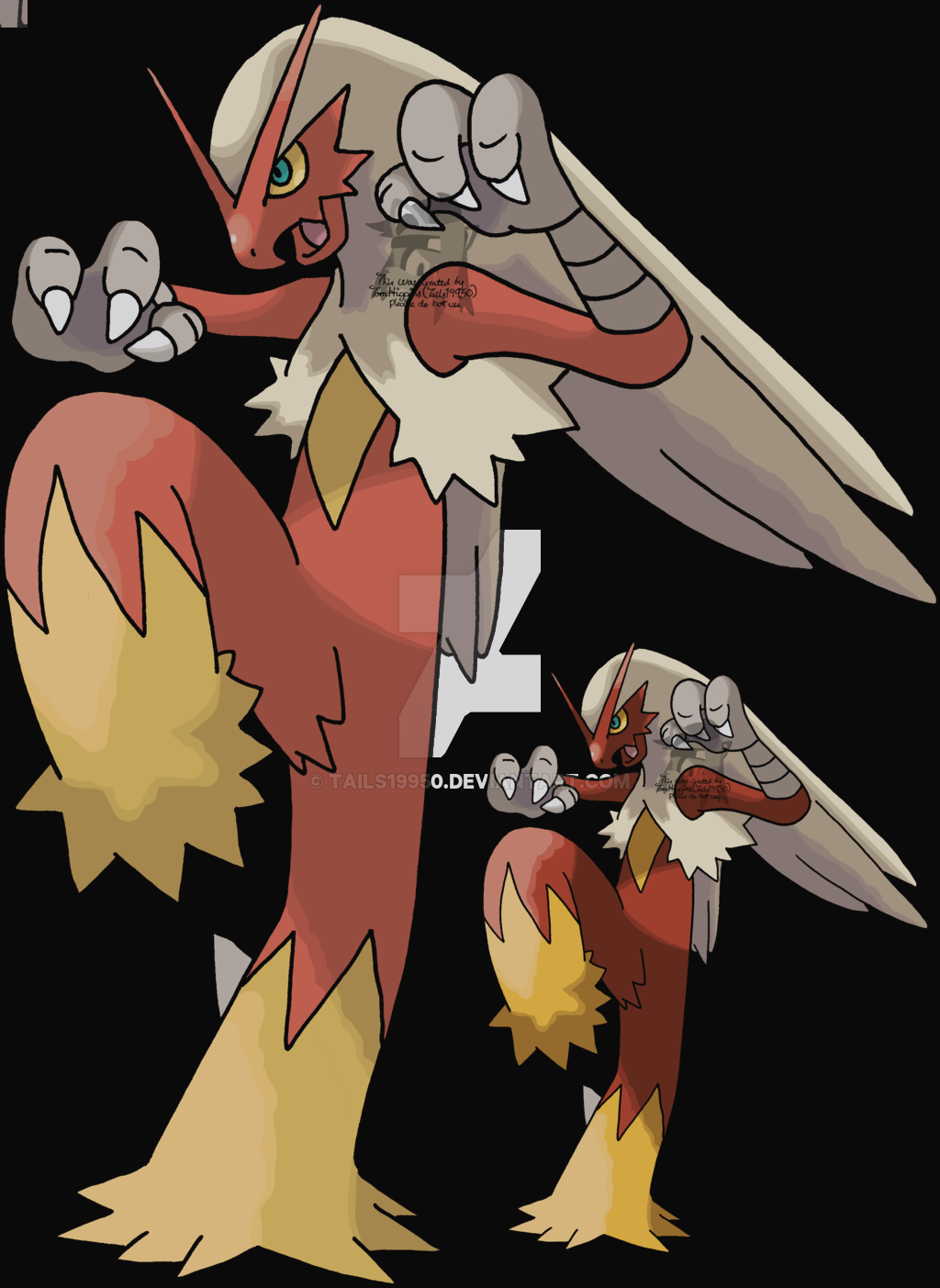 257 Blaziken Clipart - Cartoon (1024x1403), Png Download