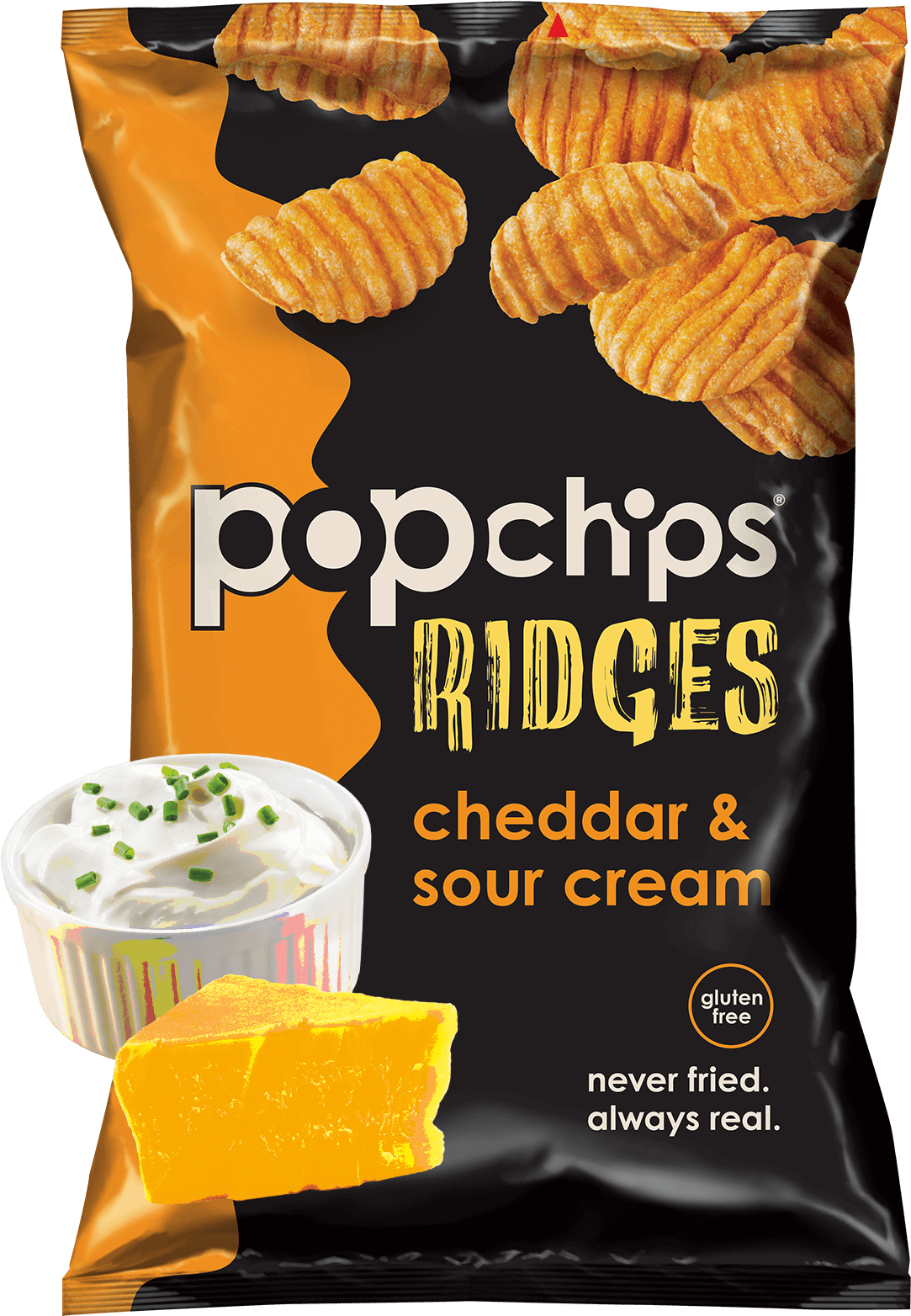 5oz Bag Of Cheddar And Sour Cream Popchips Ridges - Pop Chips (1200x1600), Png Download
