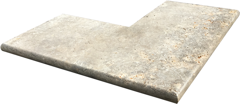 Silver External Bullnose Pavers - Silver (800x421), Png Download