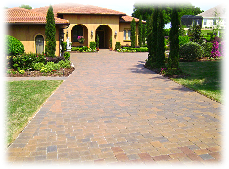 North Florida Home That Had The Driveway Pavers Cleaned - Florida (1062x537), Png Download