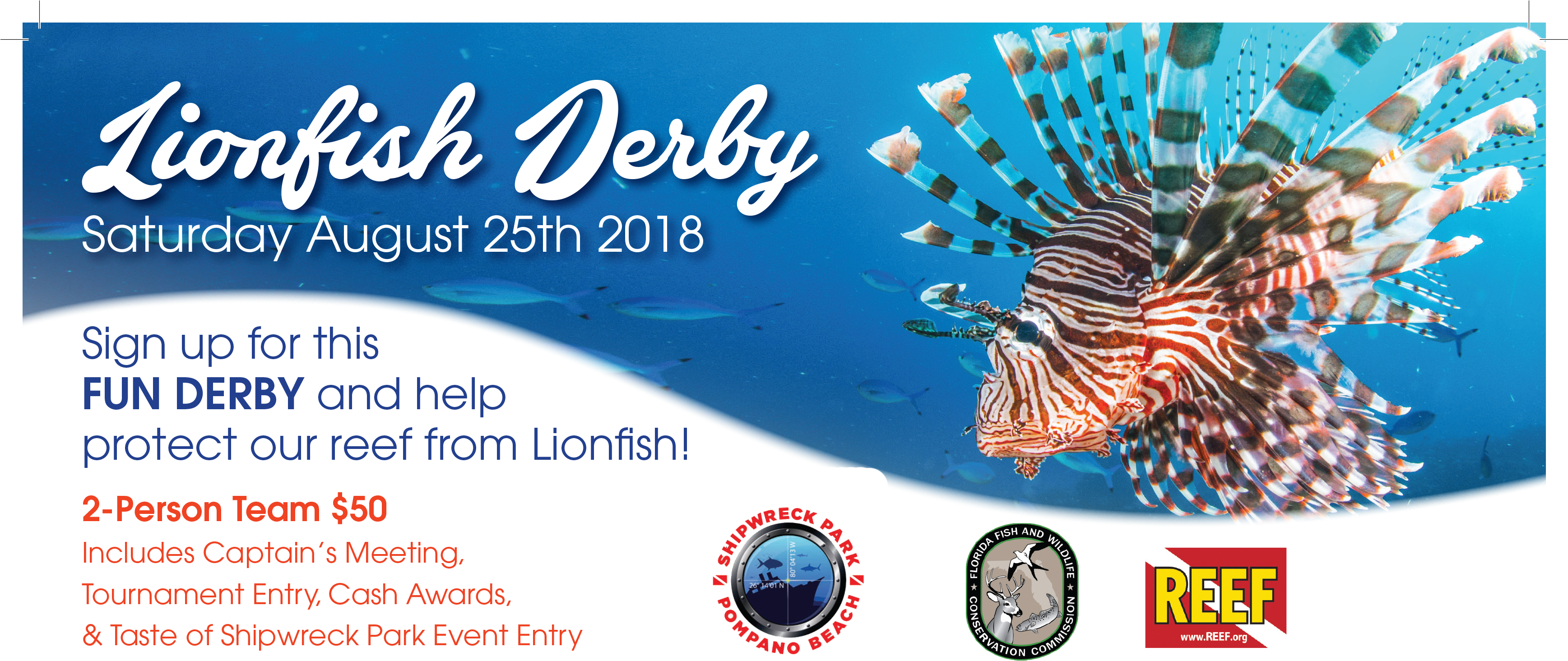Lion Fish Derby & Tasting - Lionfish (1728x732), Png Download