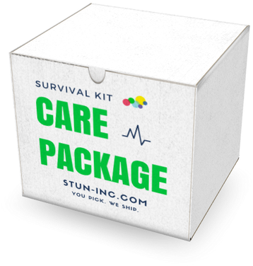4" X 4" Survival Kit White Box Filled With An Assortment - Stun Inc. Survival Kit Care Package Large 8x8 Box (498x498), Png Download
