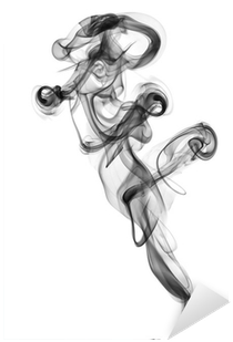 Vinilo Pixerstick Humo Negro Aislado En Fondo Blanco - White (400x400), Png Download