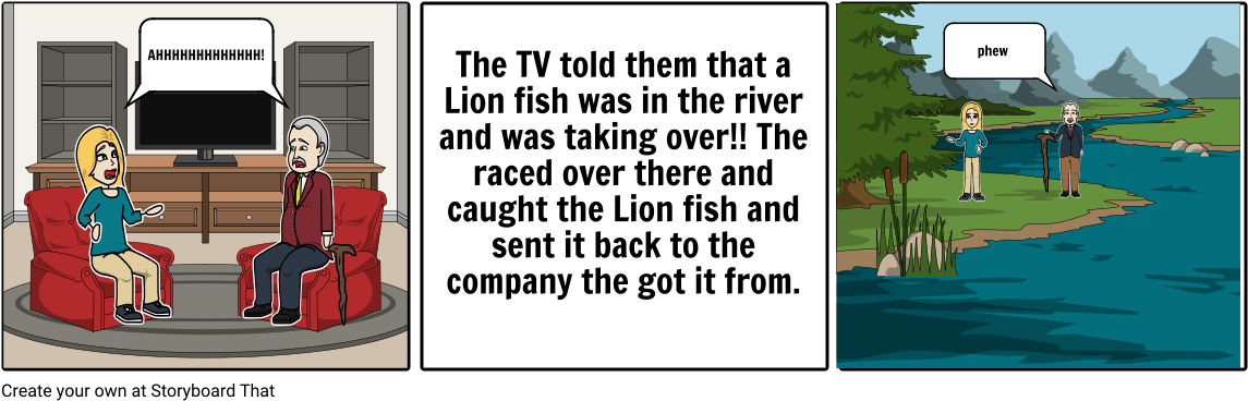 Lion Fish - Cartoon (1164x385), Png Download