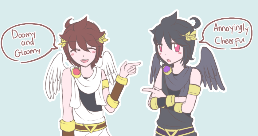 The Skyworld Duo, It Looks Like Dark Pit Is In Pittoo - Pit Pittoo (840x446), Png Download