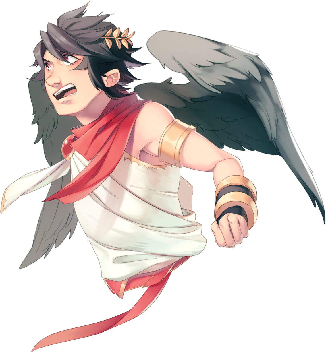 Images Of Dark Pit In White/red Colors From Smash Bros - Illustration (1280x1288), Png Download