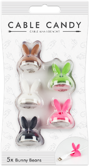 Colour Mix - Kabelmanager Cable Candy, Bunny Beans, 5 Stk Universal, (600x600), Png Download