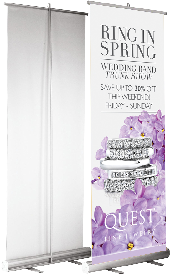 Economy Retractable Banners - Broward Printing (811x1000), Png Download