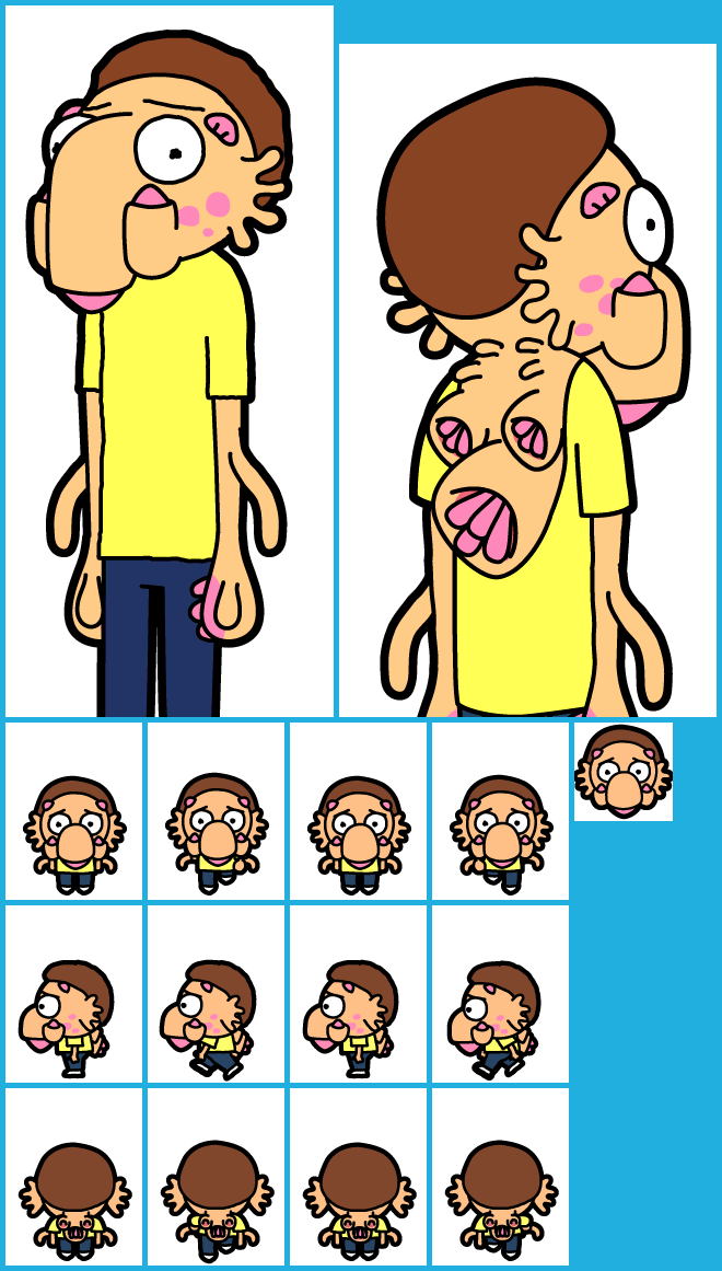 #114 Triple Snoozle Morty - Pocket Morty Raptor Morty (660x1161), Png Download