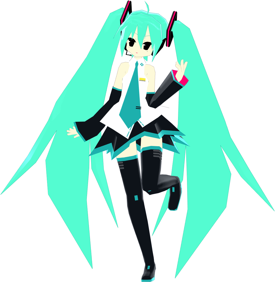 Jay Jay Edits Ps1 Miku - Illustration (1179x1200), Png Download
