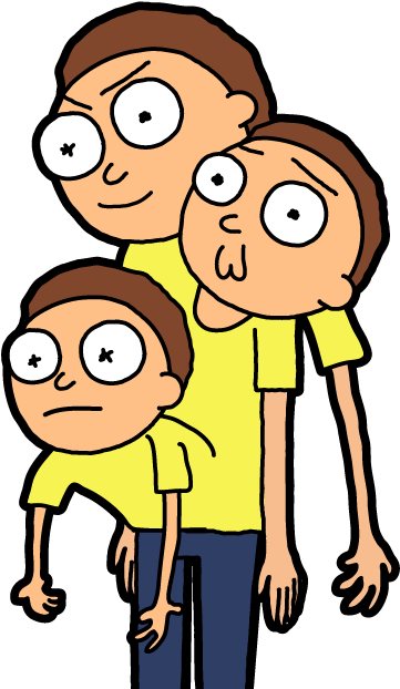 Double Morty - Morty Smith (408x650), Png Download