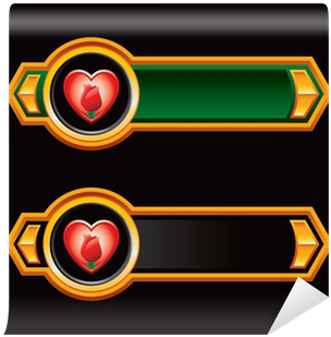 Heart And Rose Green And Black Arrows Wall Mural • - Blue (400x400), Png Download
