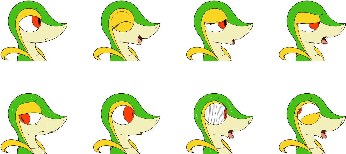 Snivy Face Set - Fur (1200x600), Png Download