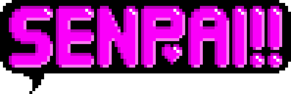 Senpai <3 - Pixel Art (990x320), Png Download