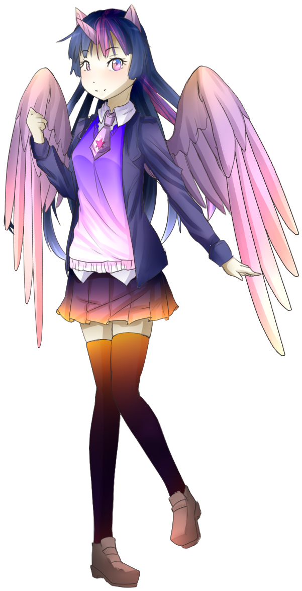 Shironeko-senpai, Clothes, Eared Humanization, Horned - Anime Twilight Sparkle Png (691x1231), Png Download