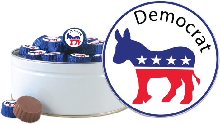 40 Individually Blue Foiled Wrapped Democratic Two-bite - Get Out And Vote 2016 (720x432), Png Download