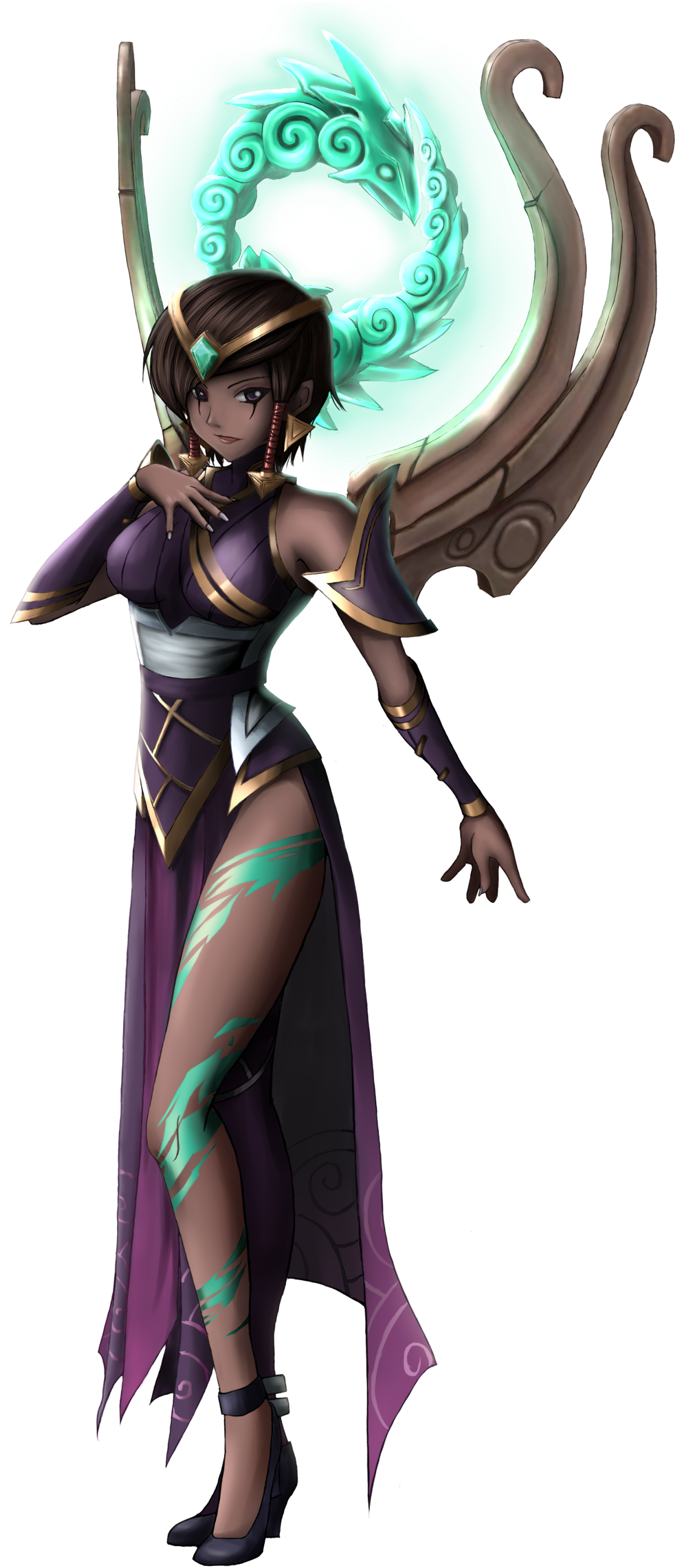 Karma [league Of Legends Art Collab] By Tekkanomaki-chan - Karma League Of Legends Png (1521x3000), Png Download