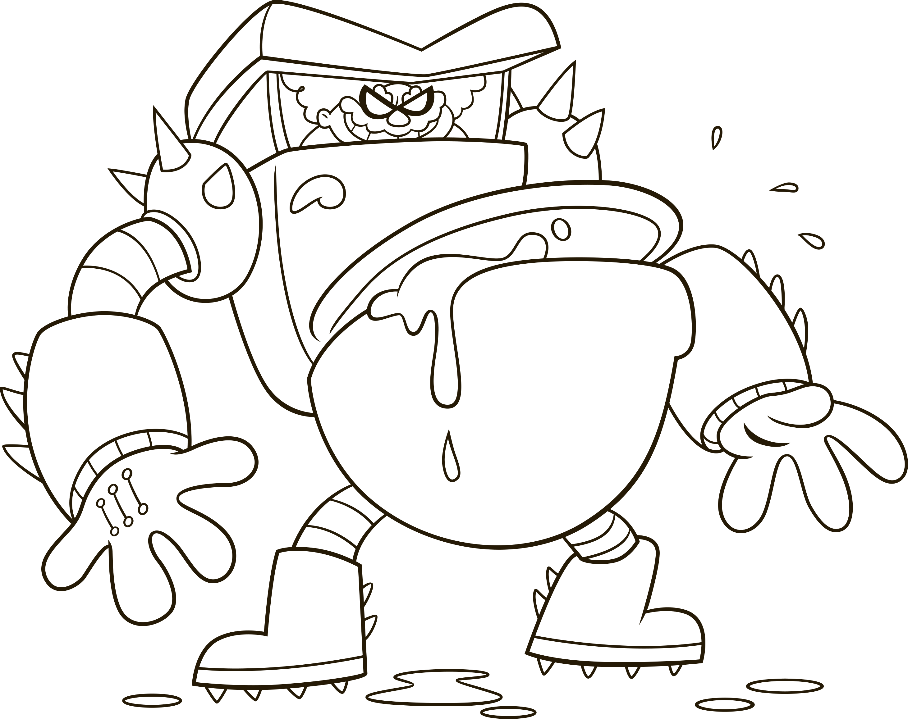 Monster Creature - Dav Pilkey Colouring Sheets (2922x2315), Png Download