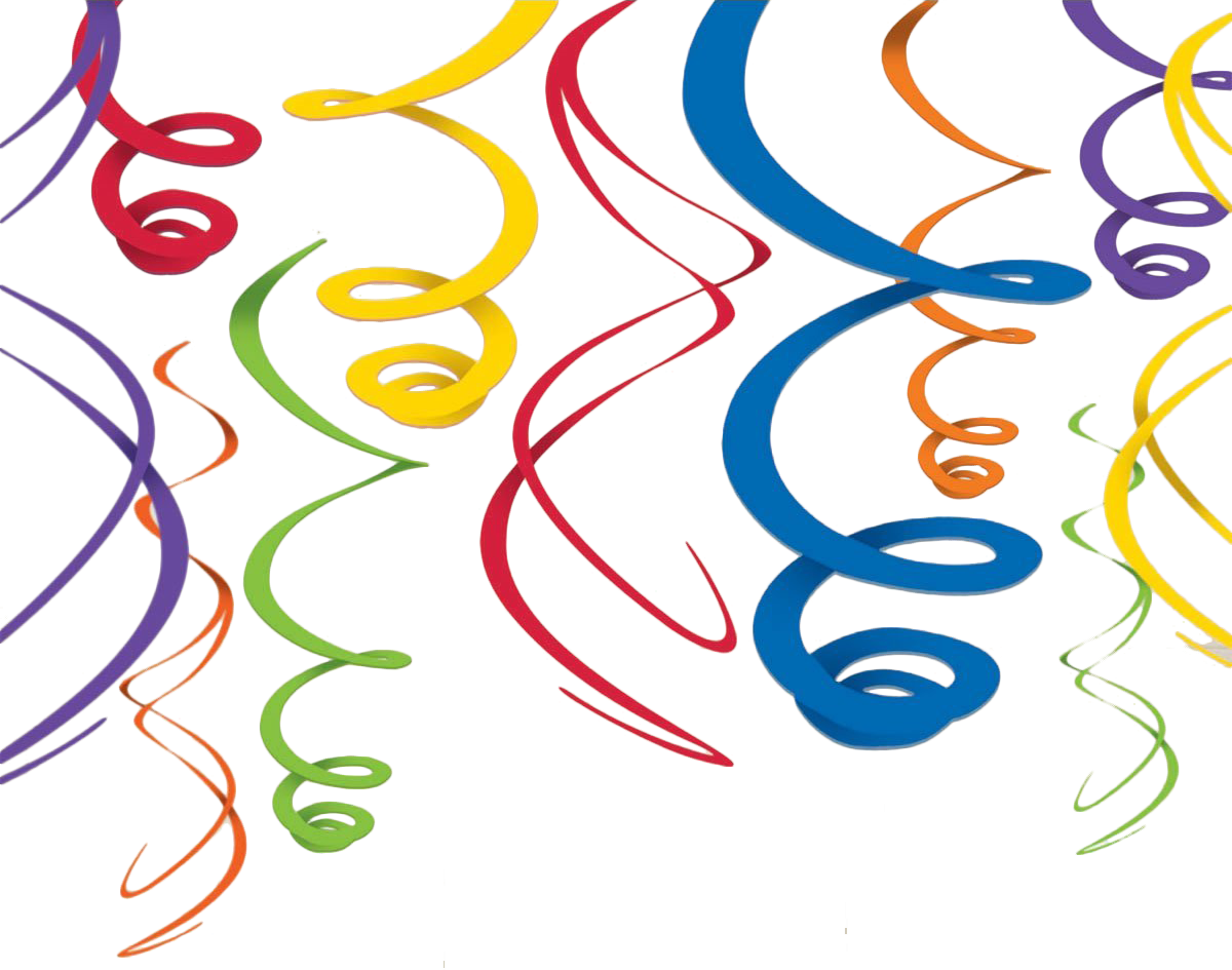 Amscan Rainbow Hanging 12 Swirls Decorations - 55cm (1200x945), Png Download