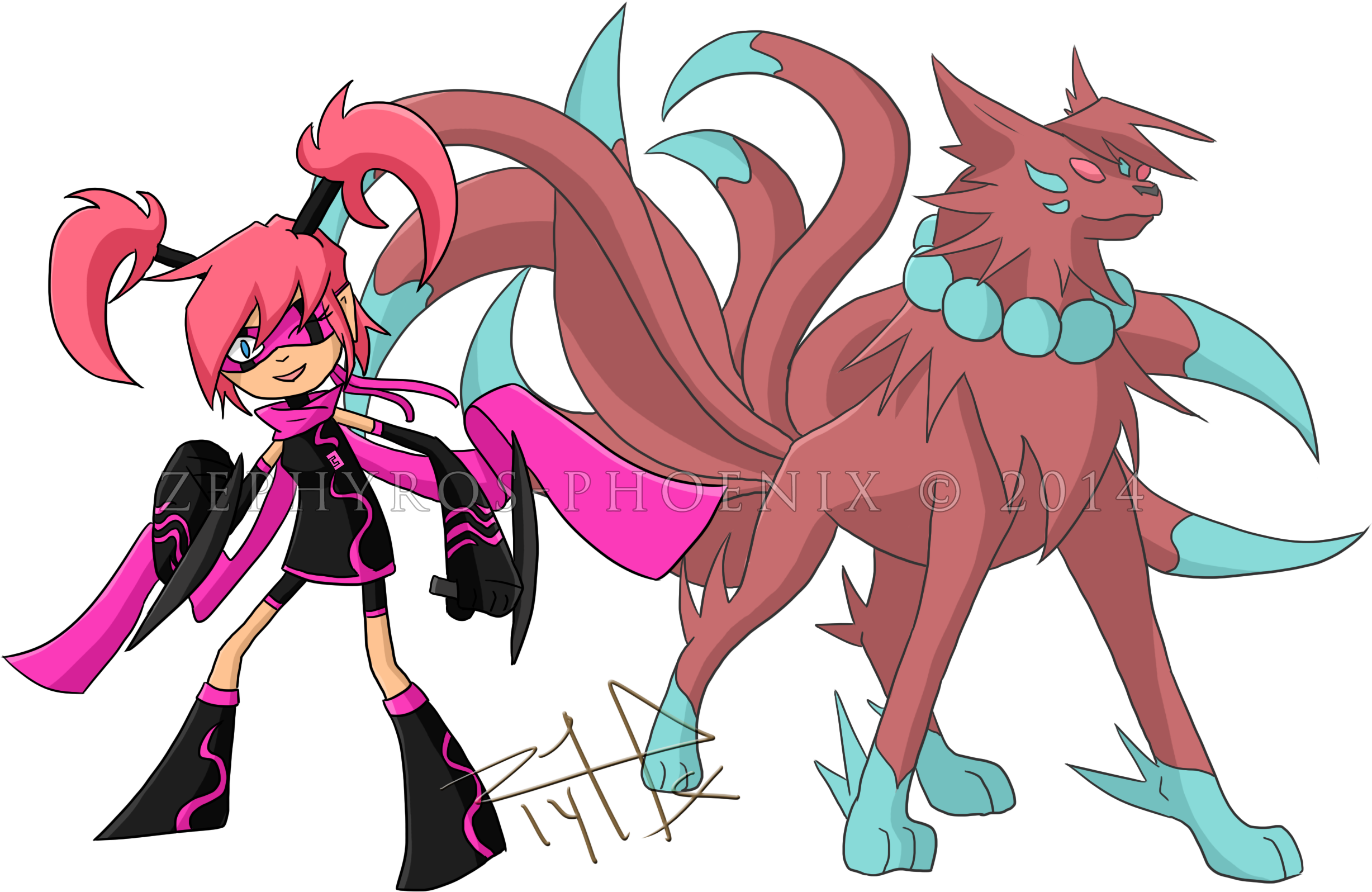 Nat And Kitsune - Randy Cunningham 9th Grade Ninja New Norisu Nine (2455x1596), Png Download