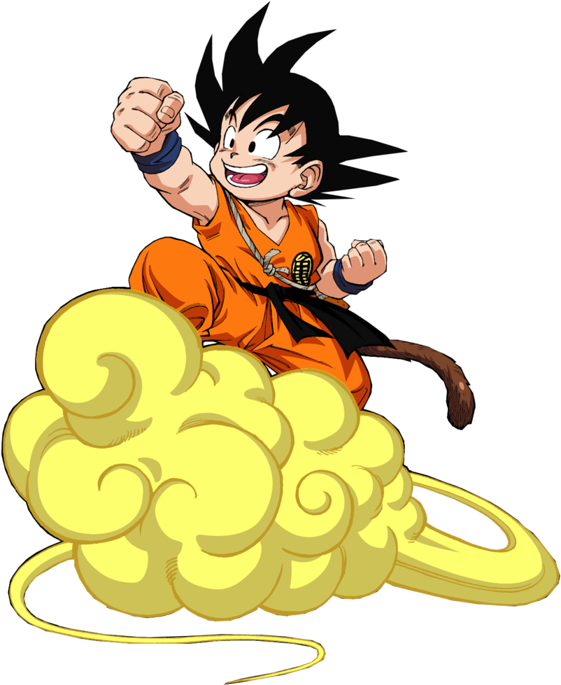 Dragon Ball Nimbus Cloud - Goku En Su Nube Voladora Png (838x1024), Png Download