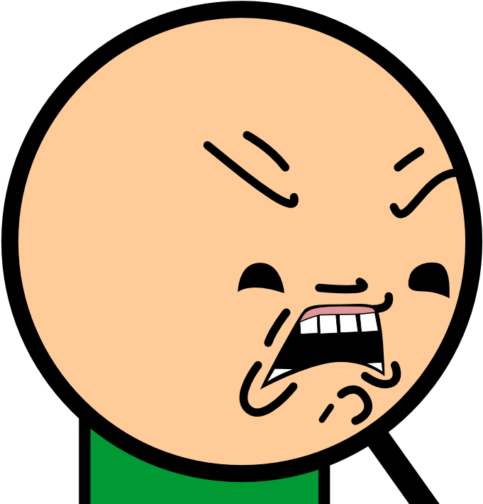 Cyanide And Happiness Disgusted Face (744x744), Png Download